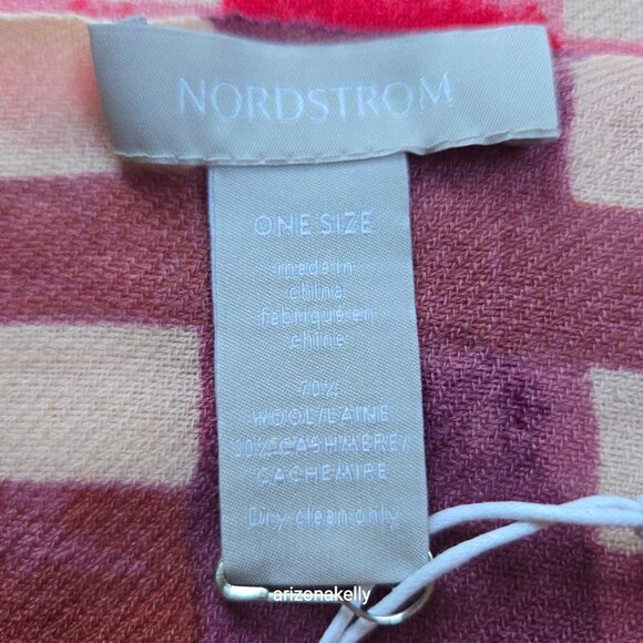 NWT Wool Cashmere Lightweight Scarf Nordstrom Pink Purple - Picture 6 of 11